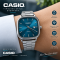 Casio Men’s Blue Dial Quartz Watch – Stainless Steel Bracelet & Date Display