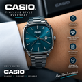 Casio Men’s Teal Blue Quartz Watch – Stainless Steel Bracelet & Date Display