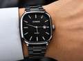Casio Classic Black Dial Stainless Steel Quartz Watch for Men